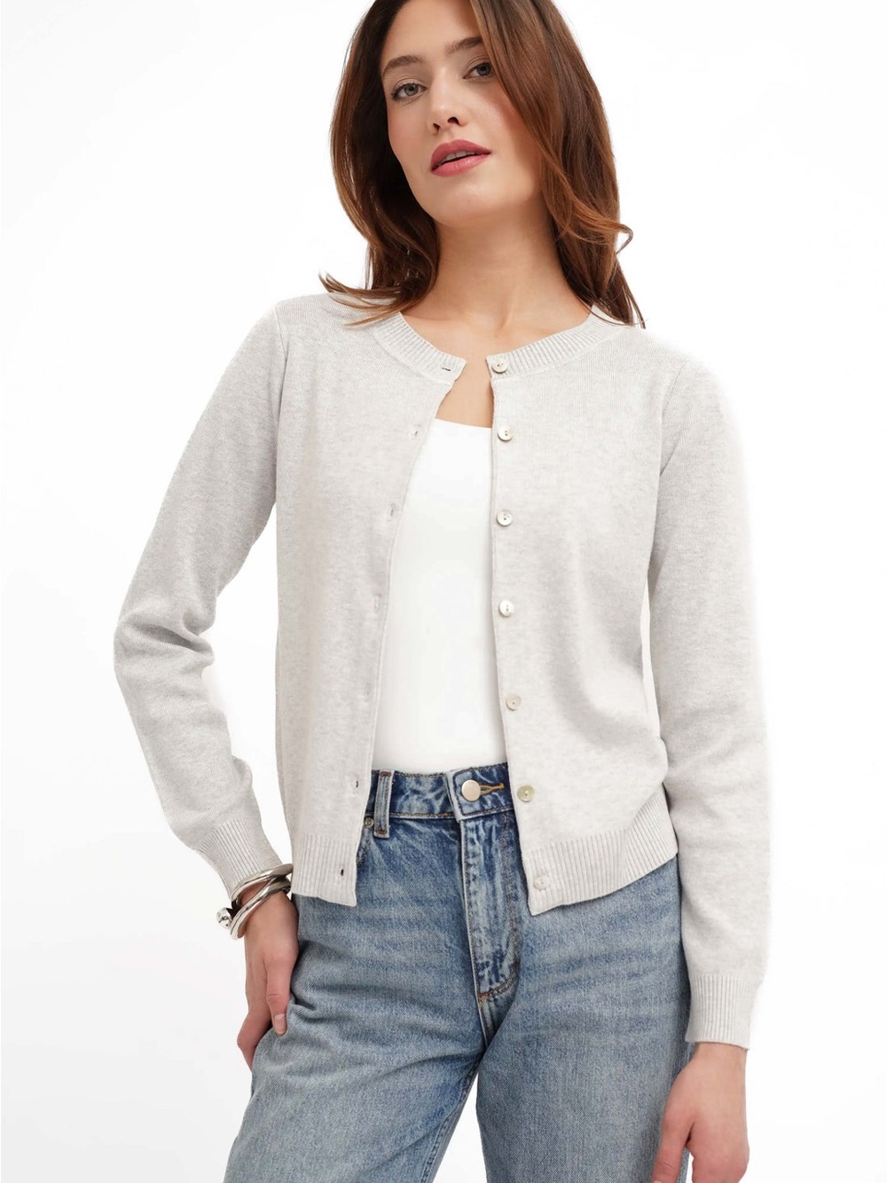 Cyrus THE CLASSIC BUTTONED CARDIGAN Silver Heather Grey